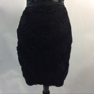 Lily White Nordstrom XL Black Pencil Skirt Roses